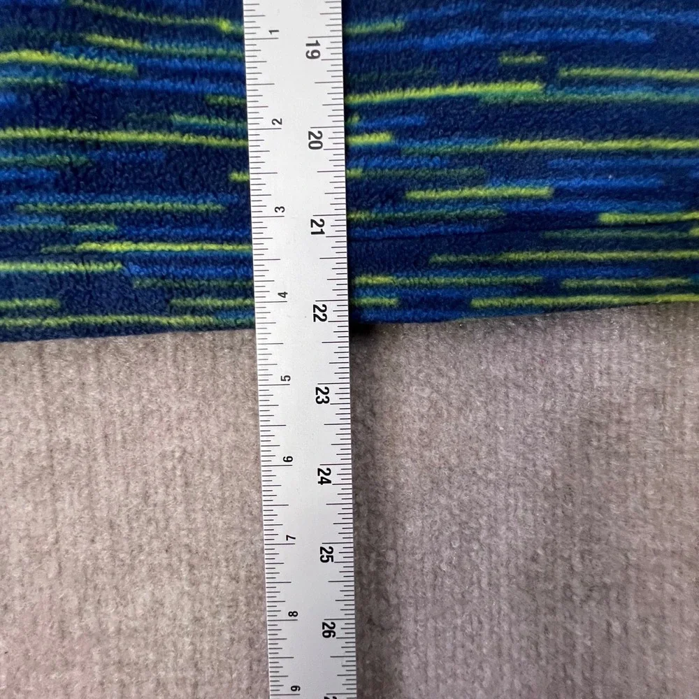 Eddie Bauer Kids L‎ Fleece Jacket Full Zip Blue Green Patterned